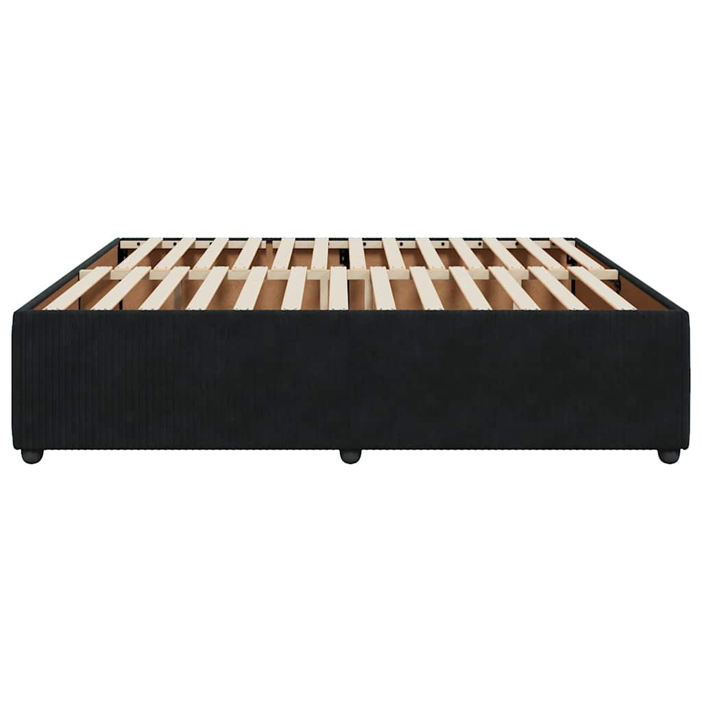 Bed Frame without Mattress Black Super King Velvet