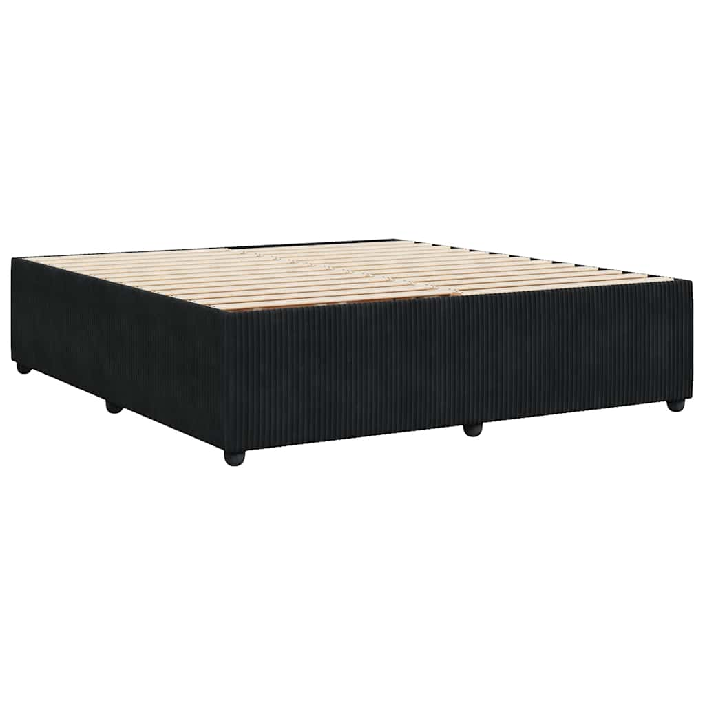 Bed Frame without Mattress Black Super King Velvet