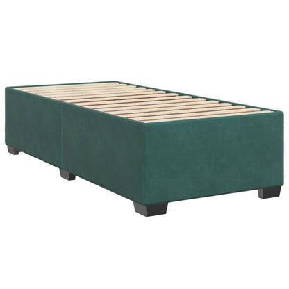 Box Spring Bed with Mattress Dark Green 90x200 cm Velvet