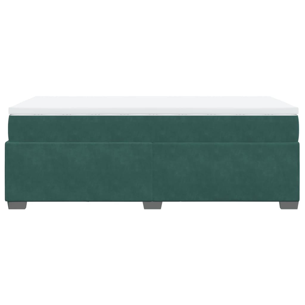 Box Spring Bed with Mattress Dark Green 90x200 cm Velvet