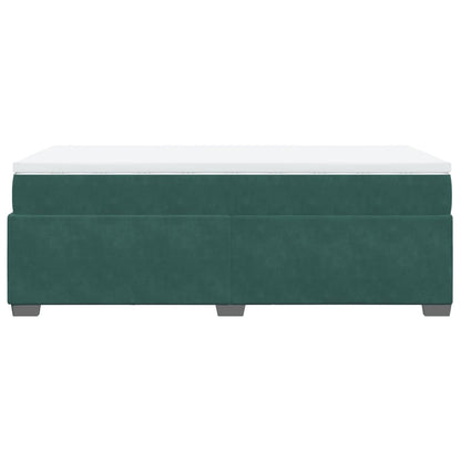 Box Spring Bed with Mattress Dark Green 90x200 cm Velvet