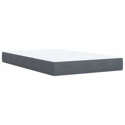 Box Spring Bed with Mattress Dark Grey 120x200 cm Velvet