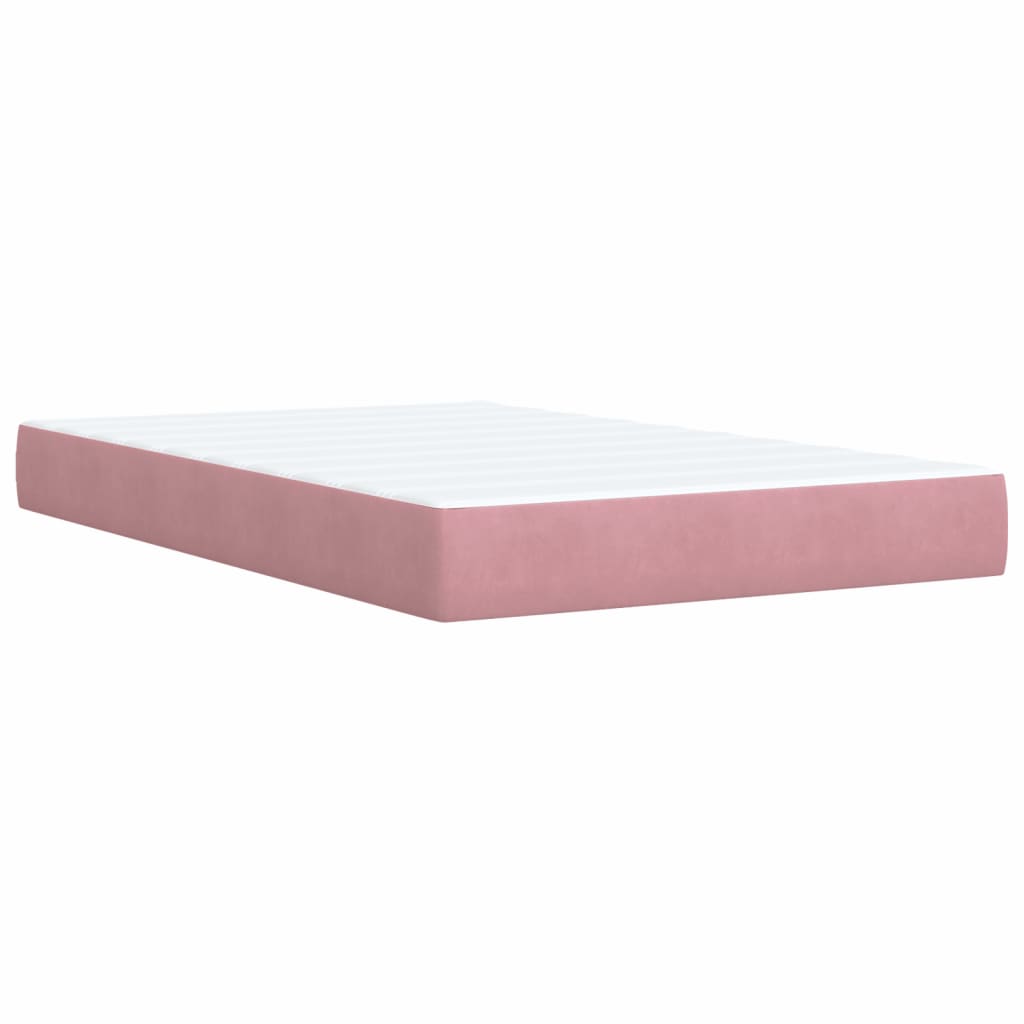 Box Spring Bed with Mattress Pink 120x200 cm Velvet