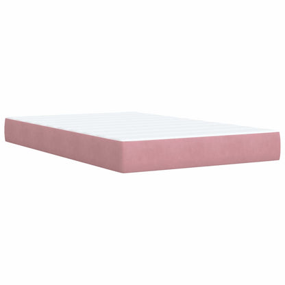 Box Spring Bed with Mattress Pink 120x200 cm Velvet