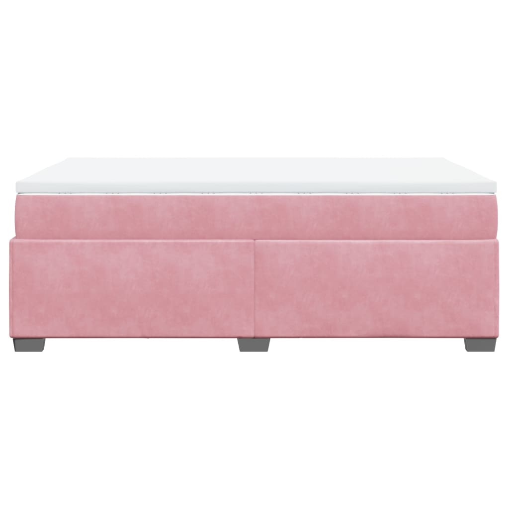 Box Spring Bed with Mattress Pink 120x200 cm Velvet