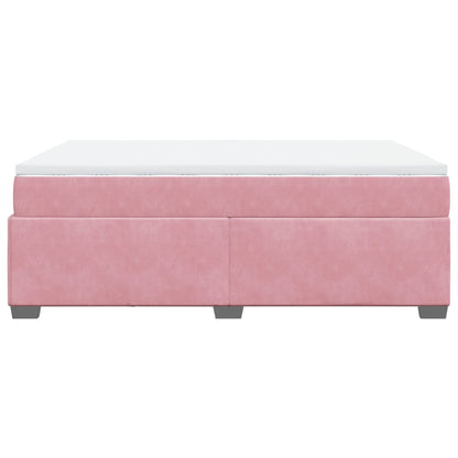 Box Spring Bed with Mattress Pink 140x200 cm Velvet