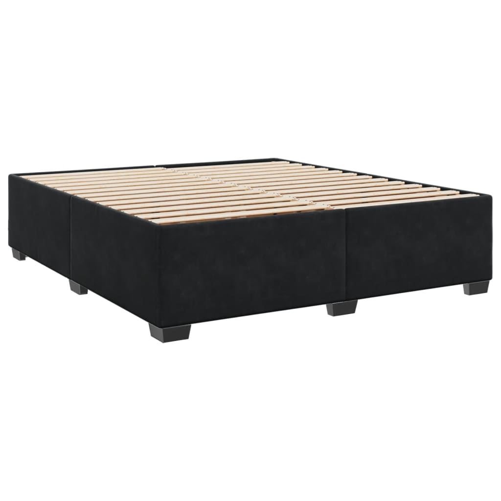 Box Spring Bed with Mattress Black 180x200 cm Velvet