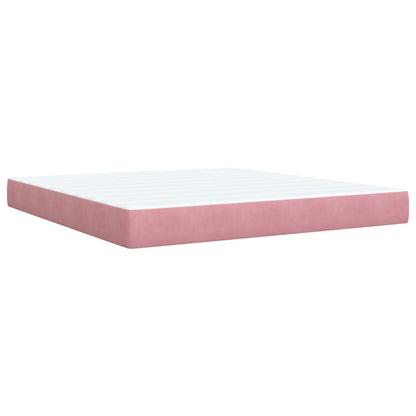 Box Spring Bed with Mattress Pink 180x200 cm Velvet