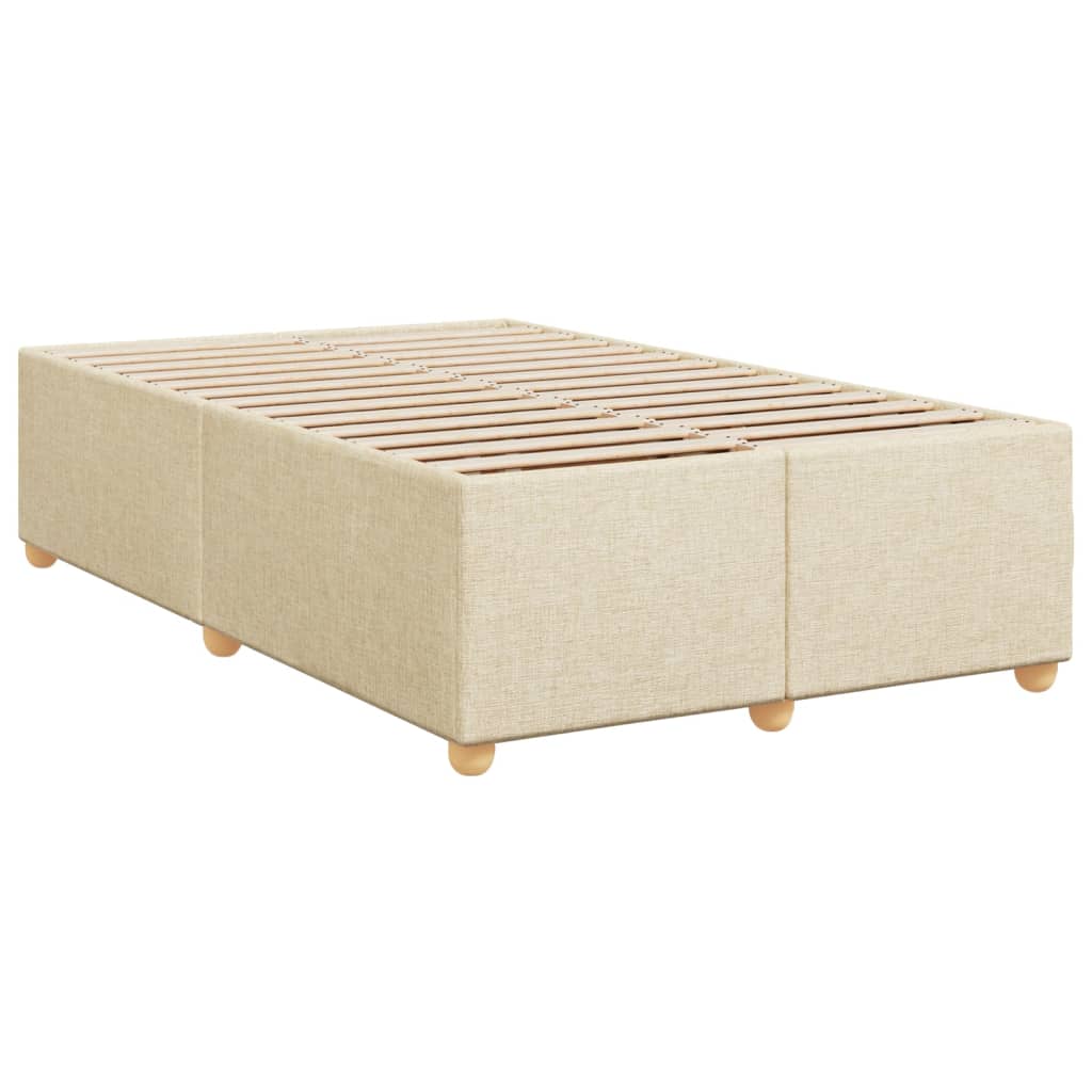 Box Spring Bed with Mattress Cream 120x200 cm Fabric