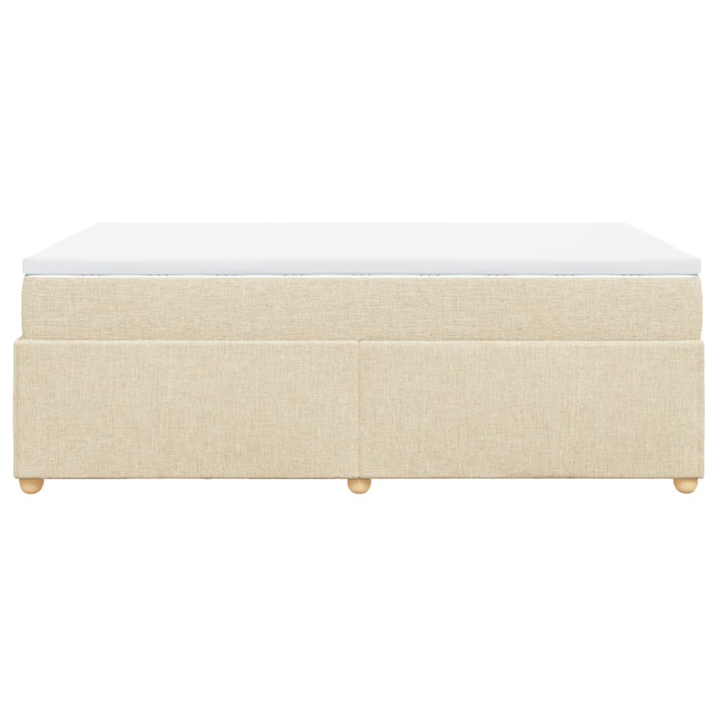 Box Spring Bed with Mattress Cream 120x200 cm Fabric