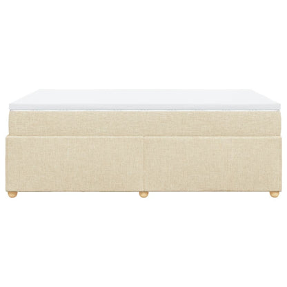 Box Spring Bed with Mattress Cream 120x200 cm Fabric