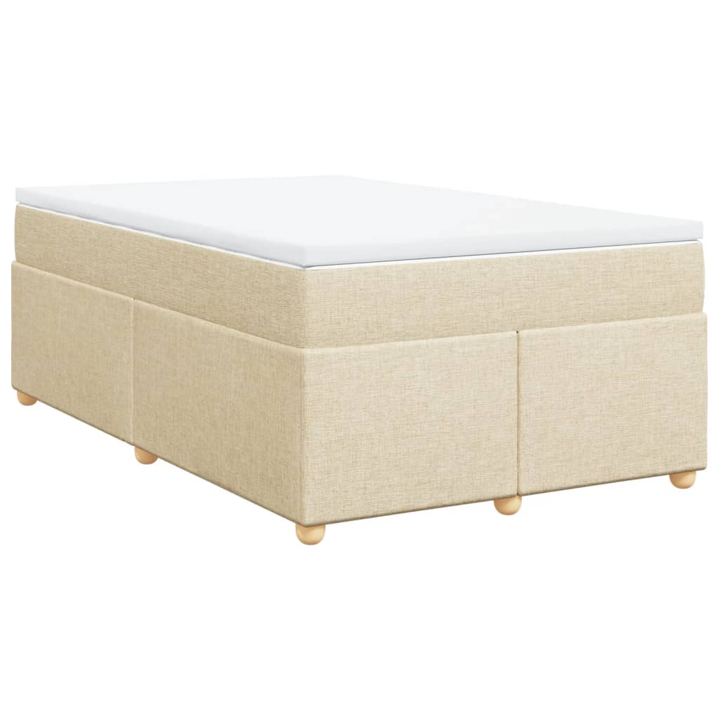 Box Spring Bed with Mattress Cream 120x200 cm Fabric