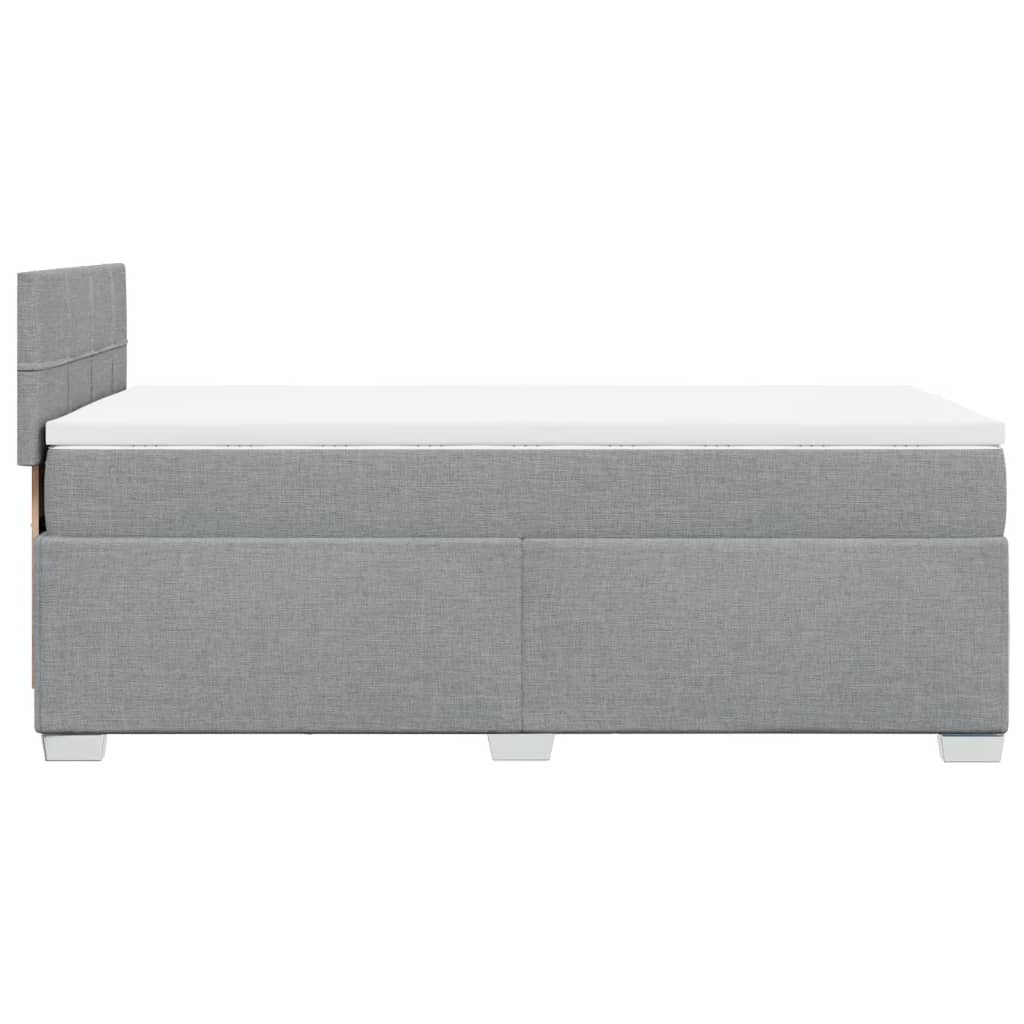 Box Spring Bed with Mattress Light Grey 90x200 cm Fabric