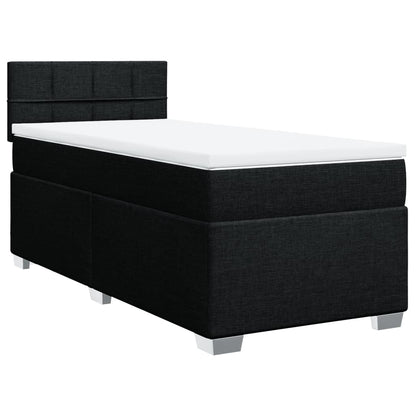 Box Spring Bed with Mattress Black 90x200 cm Fabric