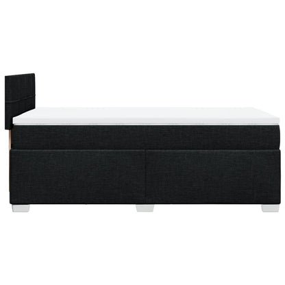 Box Spring Bed with Mattress Black 90x200 cm Fabric