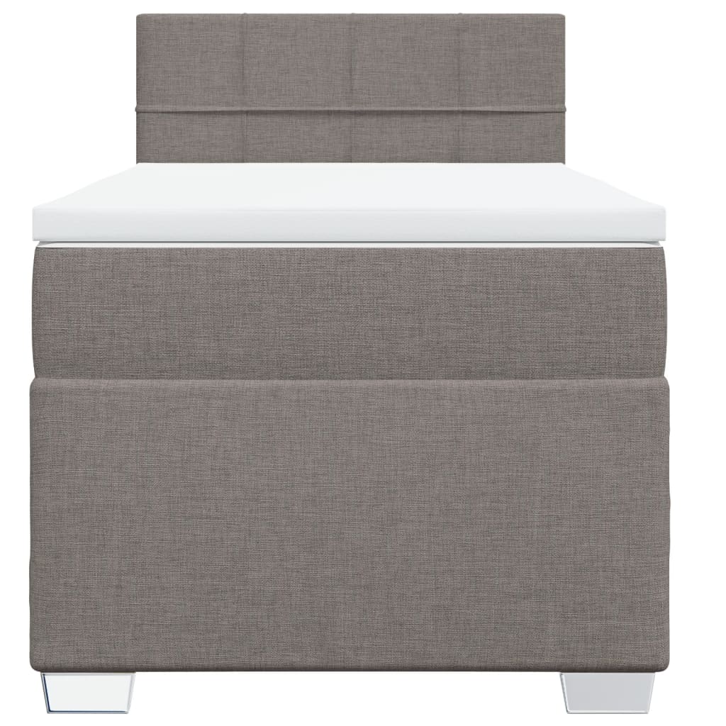 Box Spring Bed with Mattress Taupe 90x200 cm Fabric