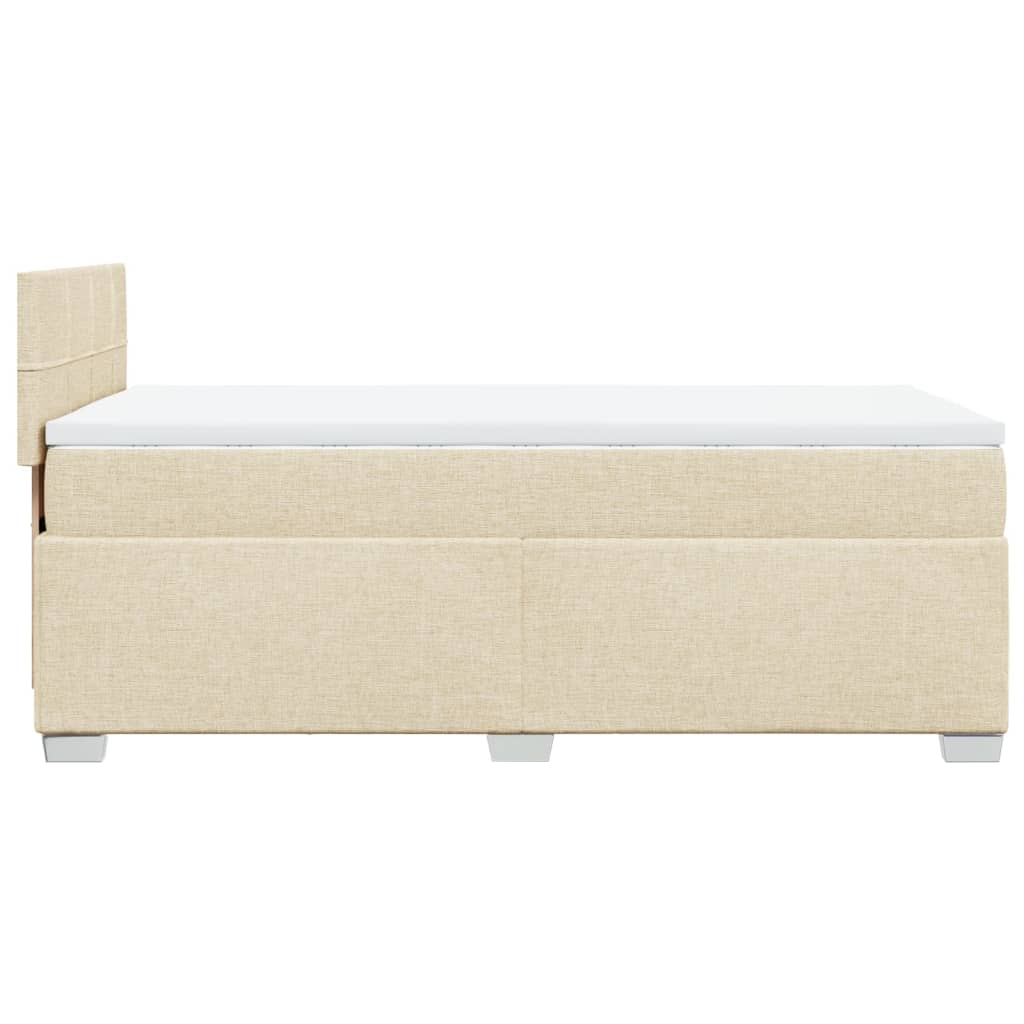 Box Spring Bed with Mattress Cream 90x200 cm Fabric