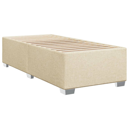 Box Spring Bed with Mattress Cream 90x200 cm Fabric