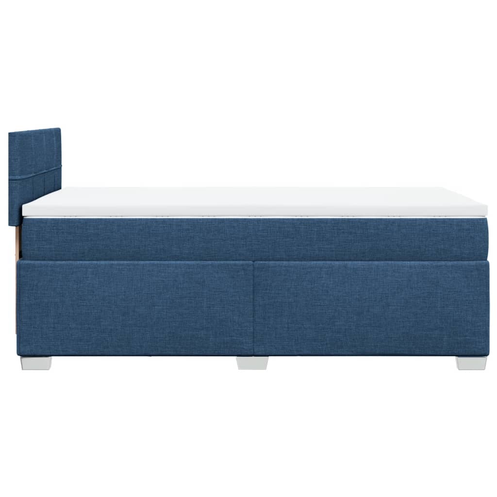 Box Spring Bed with Mattress Blue 90x200 cm Fabric