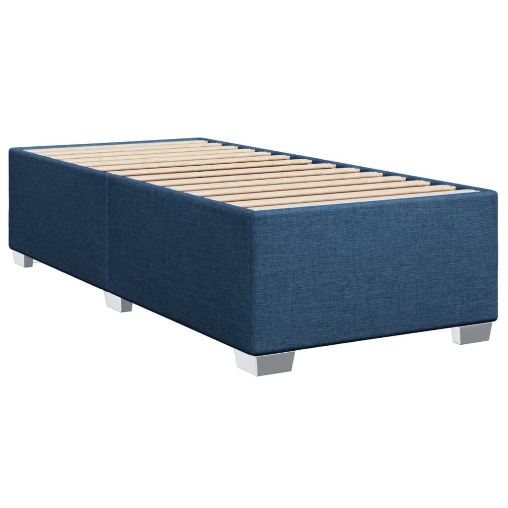 Box Spring Bed with Mattress Blue 90x200 cm Fabric