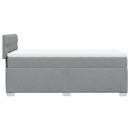 Box Spring Bed with Mattress Light Grey 90x200 cm Fabric