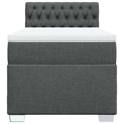 Box Spring Bed with Mattress Dark Grey 90x200 cm Fabric