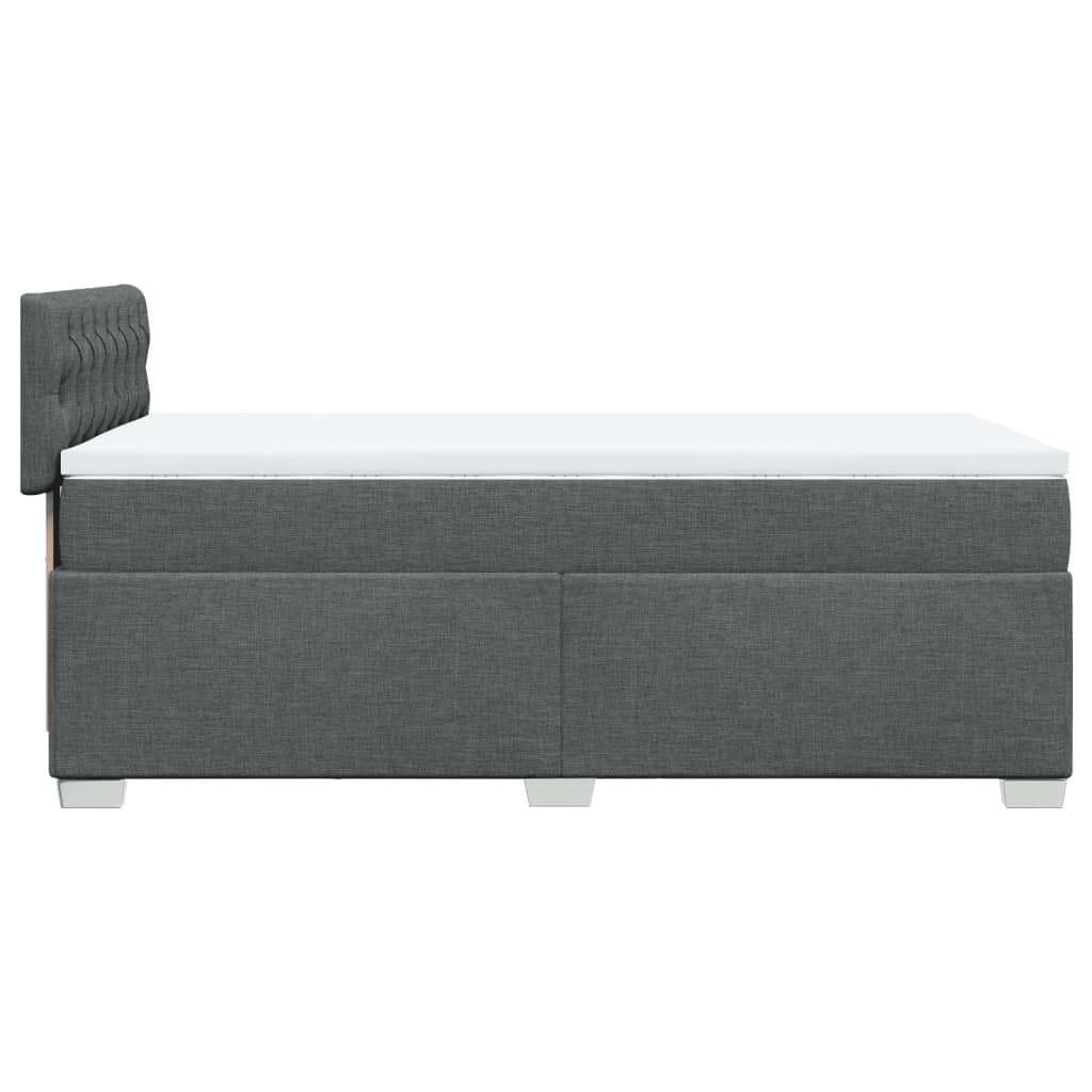 Box Spring Bed with Mattress Dark Grey 90x200 cm Fabric