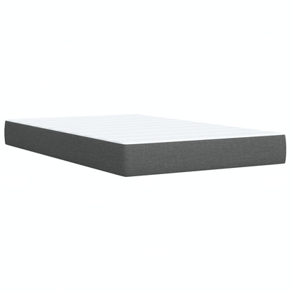 Box Spring Bed with Mattress Dark Grey 90x200 cm Fabric