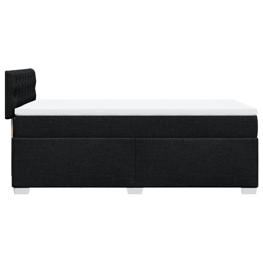 Box Spring Bed with Mattress Black 90x200 cm Fabric