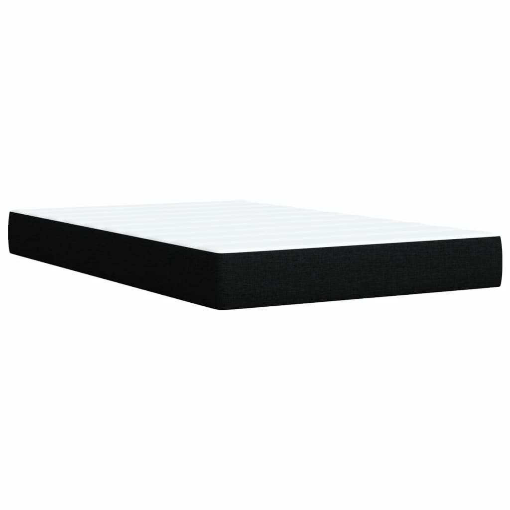 Box Spring Bed with Mattress Black 90x200 cm Fabric