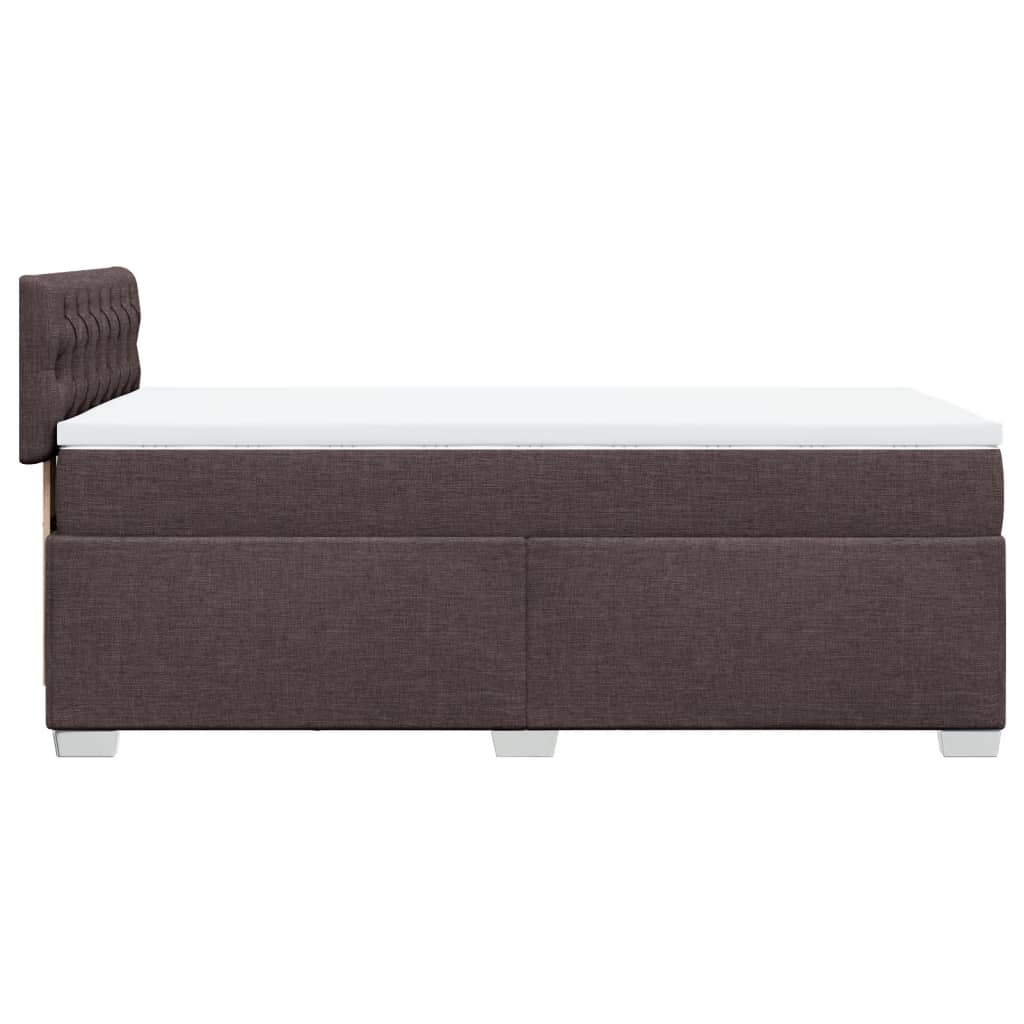 Box Spring Bed with Mattress Dark Brown 90x200 cm Fabric