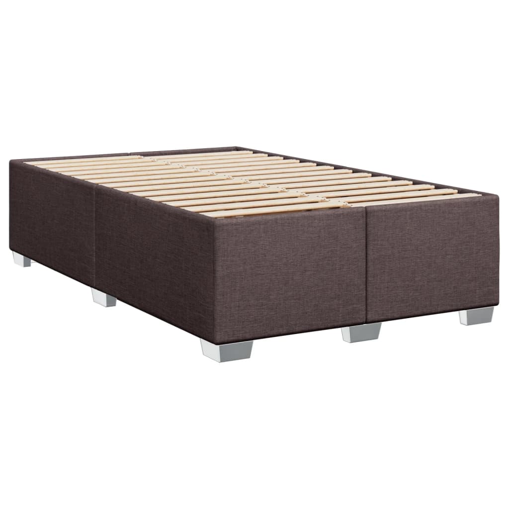 Box Spring Bed with Mattress Dark Brown 90x200 cm Fabric