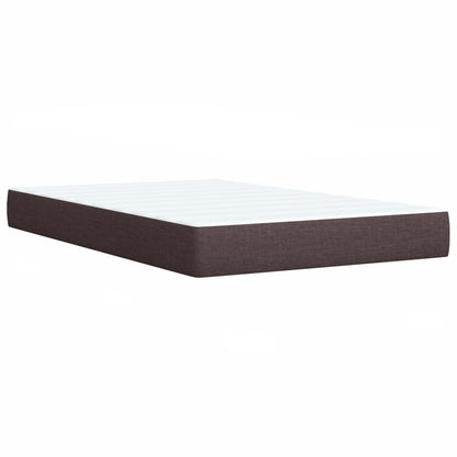 Box Spring Bed with Mattress Dark Brown 90x200 cm Fabric