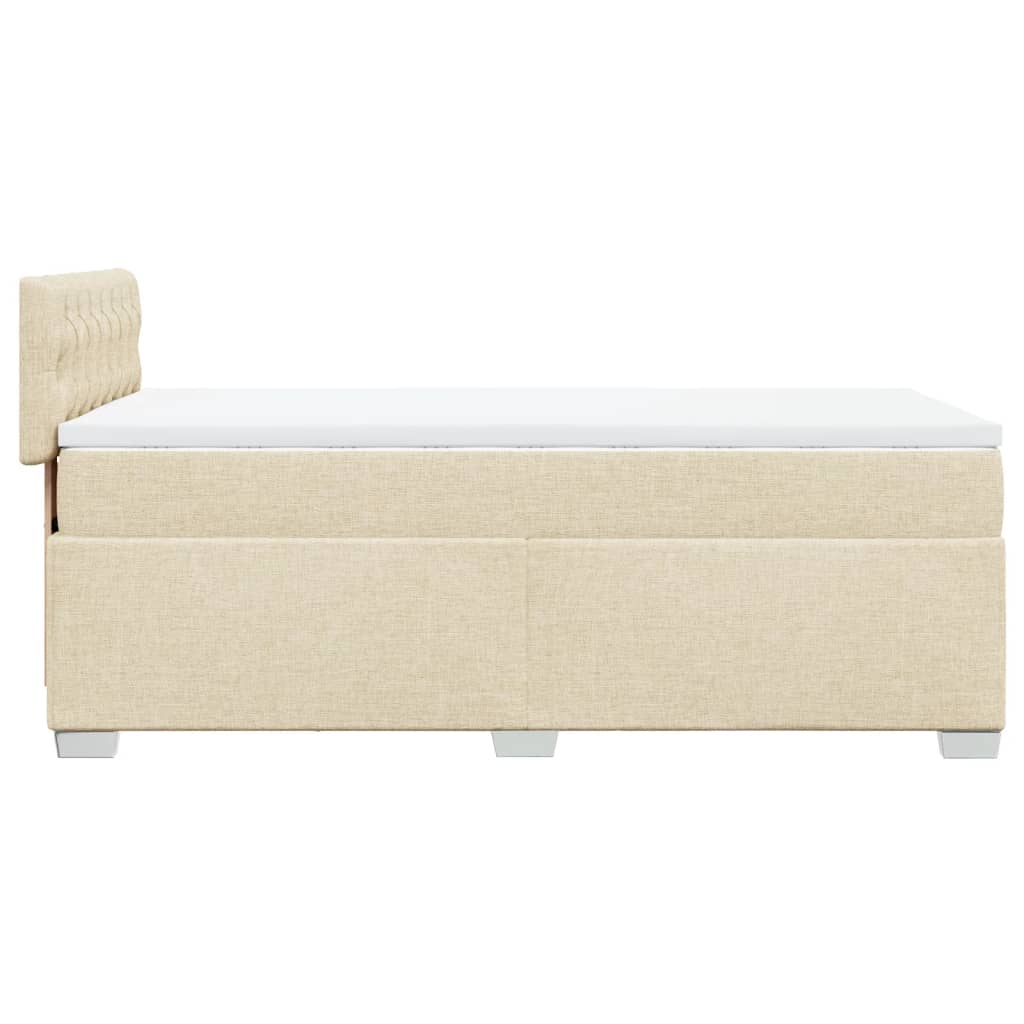 Box Spring Bed with Mattress Cream 90x200 cm Fabric