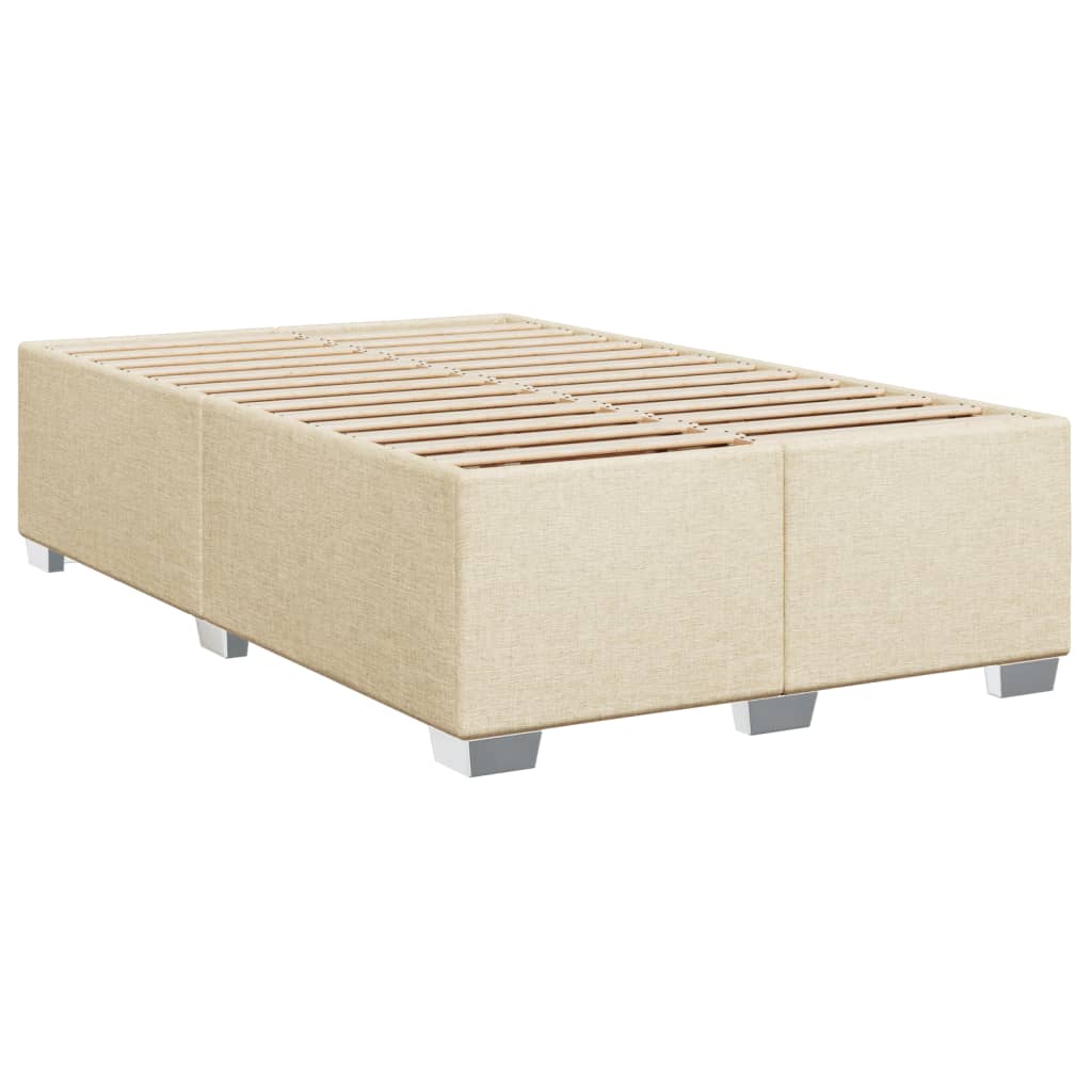 Box Spring Bed with Mattress Cream 90x200 cm Fabric