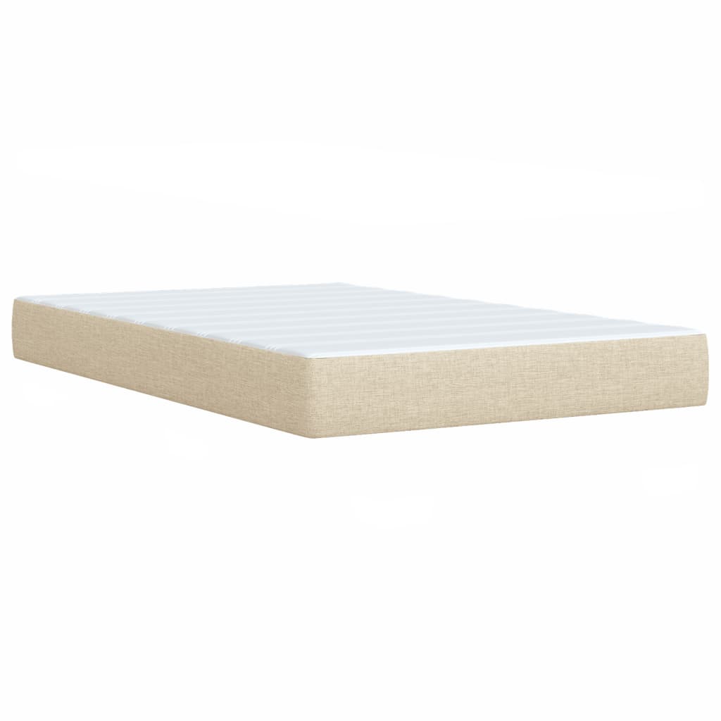 Box Spring Bed with Mattress Cream 90x200 cm Fabric