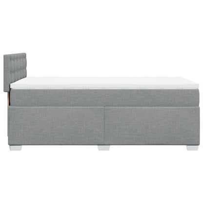 Box Spring Bed with Mattress Light Grey 90x200 cm Fabric