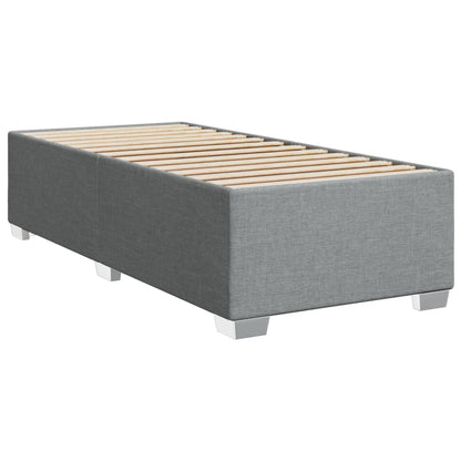 Box Spring Bed with Mattress Light Grey 90x200 cm Fabric