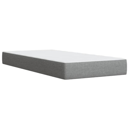 Box Spring Bed with Mattress Light Grey 90x200 cm Fabric