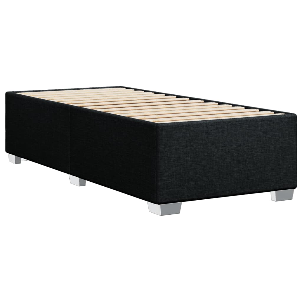 Box Spring Bed with Mattress Black 100x200 cm Fabric