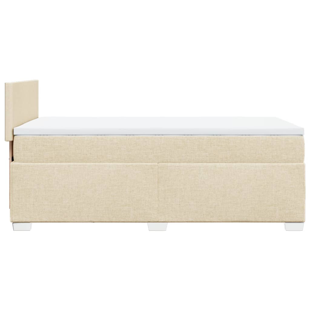 Box Spring Bed with Mattress Cream 100x200 cm Fabric