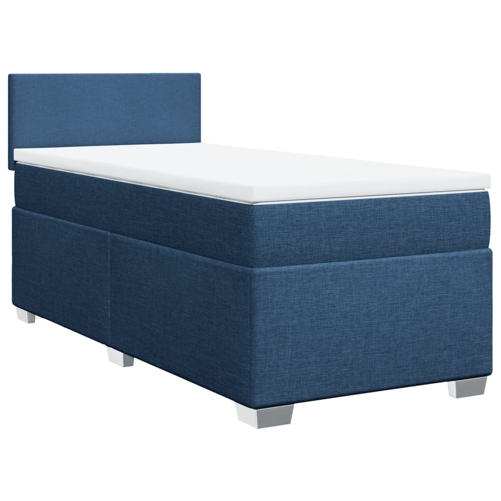 Box Spring Bed with Mattress Blue 100x200 cm Fabric