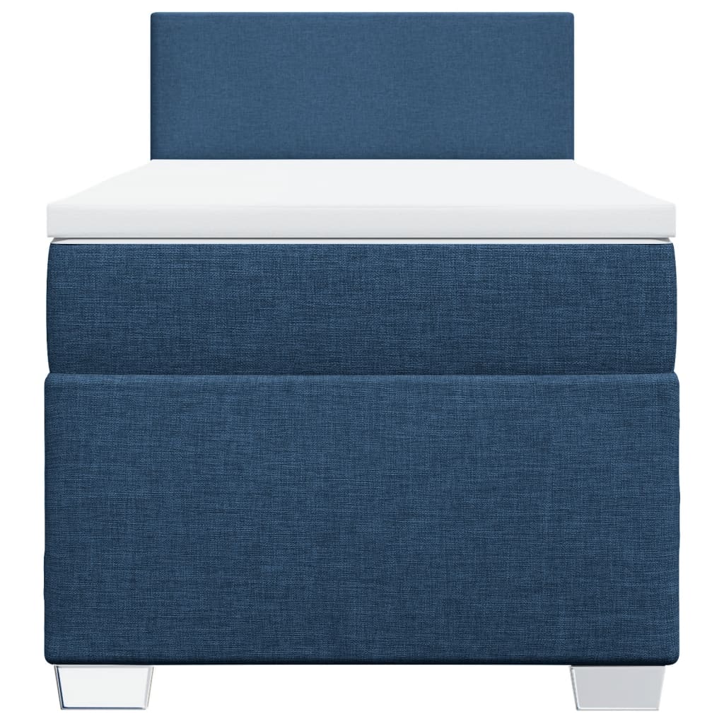 Box Spring Bed with Mattress Blue 100x200 cm Fabric