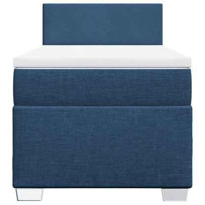 Box Spring Bed with Mattress Blue 100x200 cm Fabric