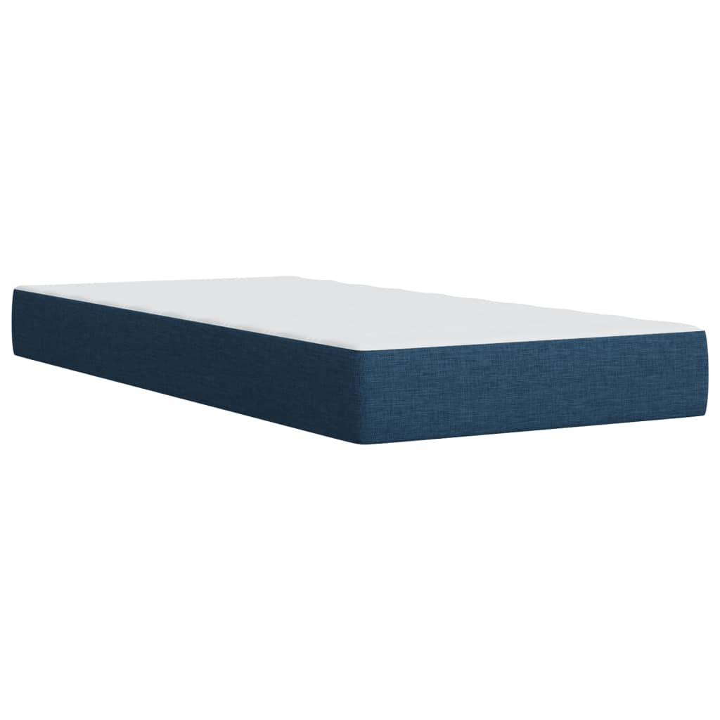 Box Spring Bed with Mattress Blue 100x200 cm Fabric