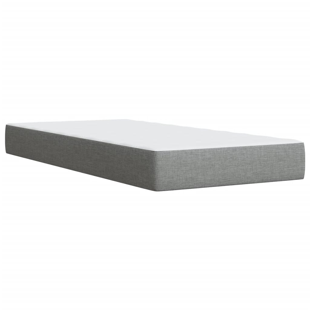 Box Spring Bed with Mattress Light Grey 100x200 cm Fabric