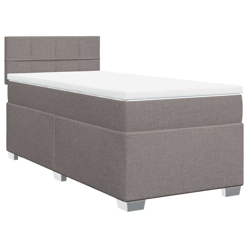 Box Spring Bed with Mattress Taupe 100x200 cm Fabric