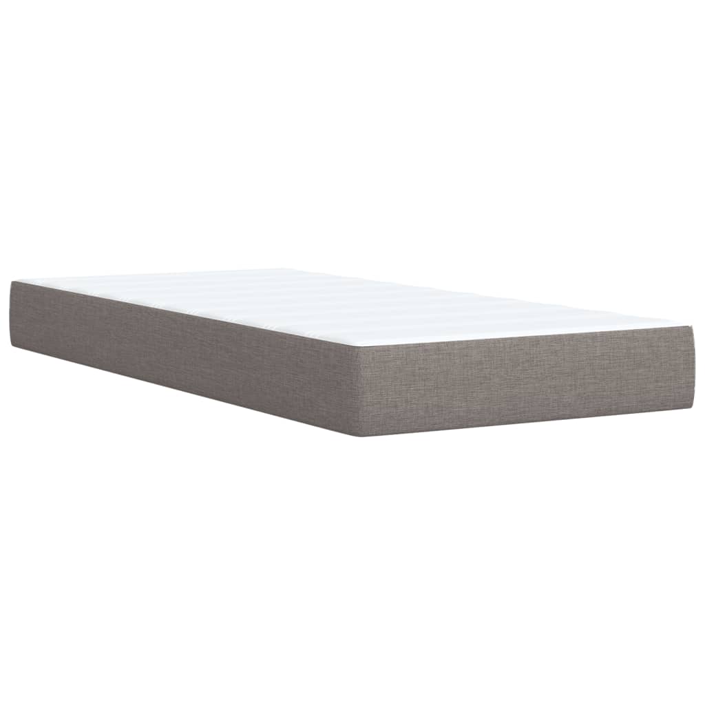 Box Spring Bed with Mattress Taupe 100x200 cm Fabric