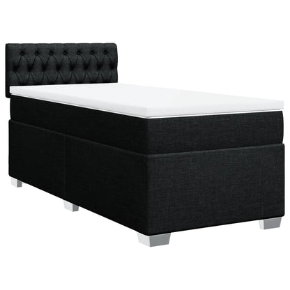 Box Spring Bed with Mattress Black 100x200 cm Fabric