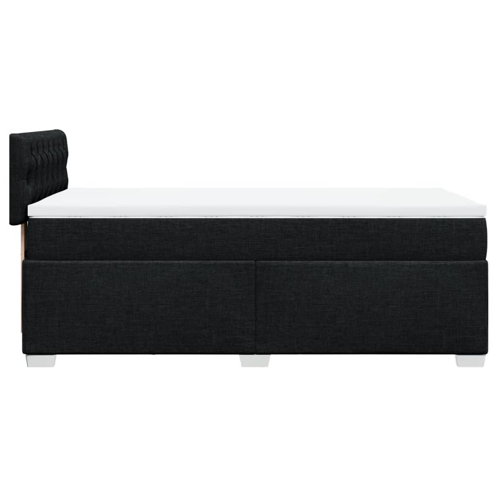 Box Spring Bed with Mattress Black 100x200 cm Fabric